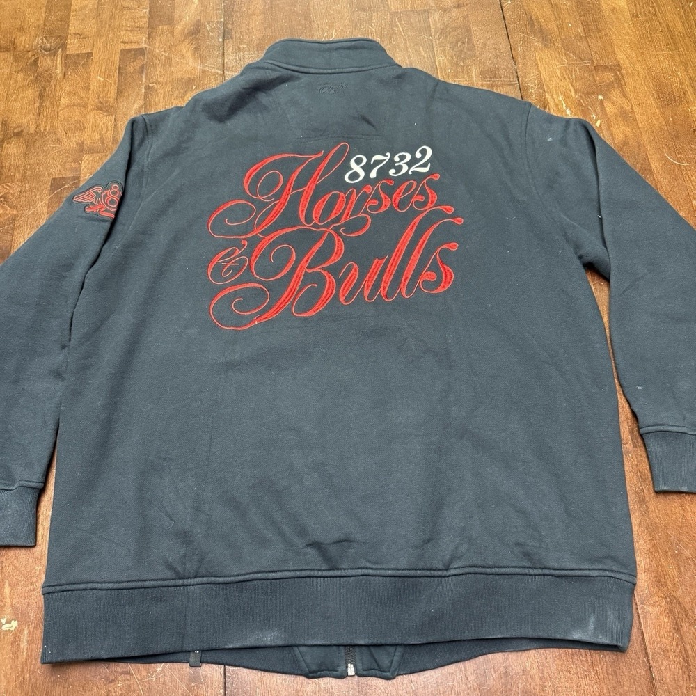 Eight 732 Black‎ Jacket 3XL Horses & Bulls Motor Club Custom Culture Jeezy